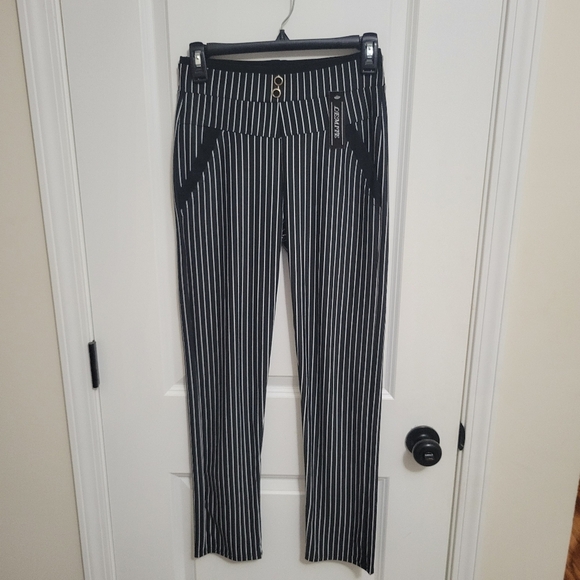 Pinstripe Pants Black and White - Picture 1 of 13